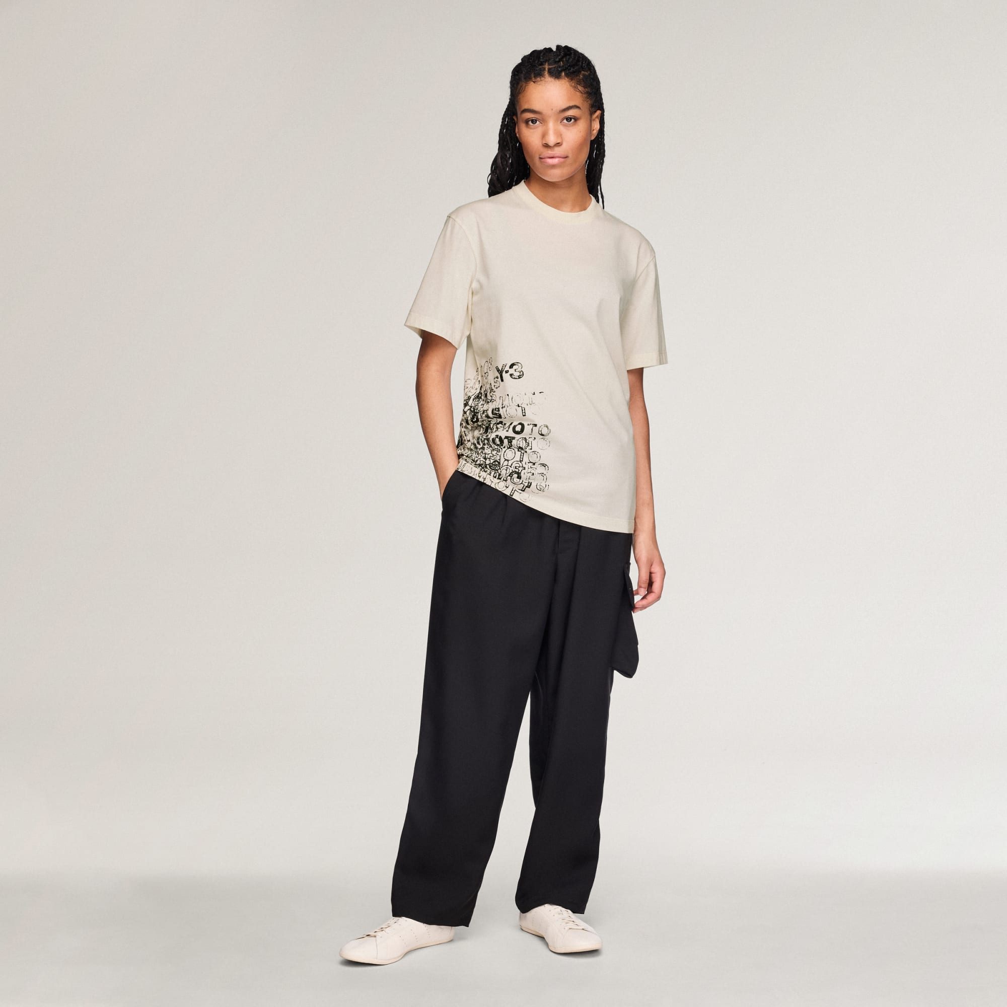Y-3 GFX T-Shirt Chalk White - Outfit